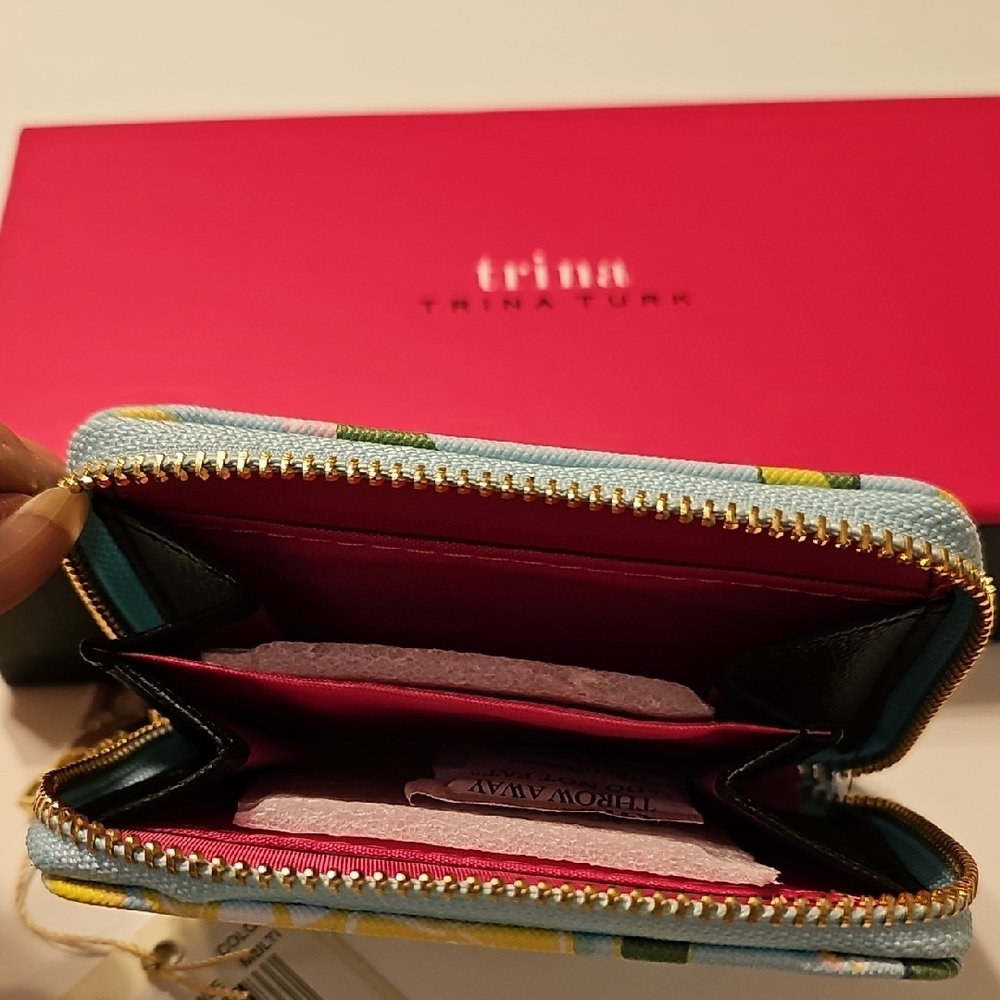 Trina Turk Blue and Yellow Wallet with Citrus Pattern - Picture 6 of 9